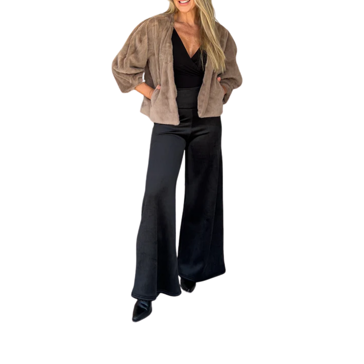 Pantalón Palazzo estilo vintage cotele