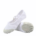 Zapatilla ensayo ballet blanca de lona y cuero Pascalle