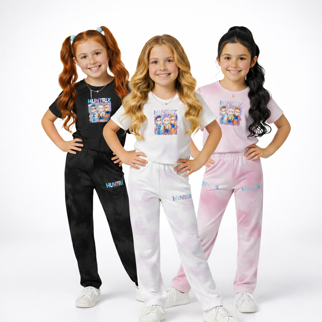 Conjunto Infantil Huntrix Tie Dye 6 Negro La Pascalle