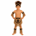 Traje Típico Pascuense Café para Niño – 5 Piezas