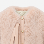Abrigo Corto de Faux Fur con Forro Acolchado