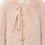 Abrigo Corto de Faux Fur con Forro Acolchado
