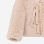 Abrigo Corto de Faux Fur con Forro Acolchado