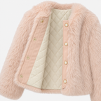 Abrigo Corto de Faux Fur con Forro Acolchado