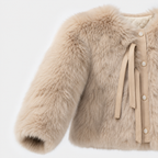 Abrigo Corto de Faux Fur con Forro Acolchado