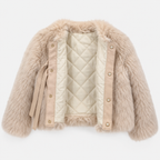 Abrigo Corto de Faux Fur con Forro Acolchado