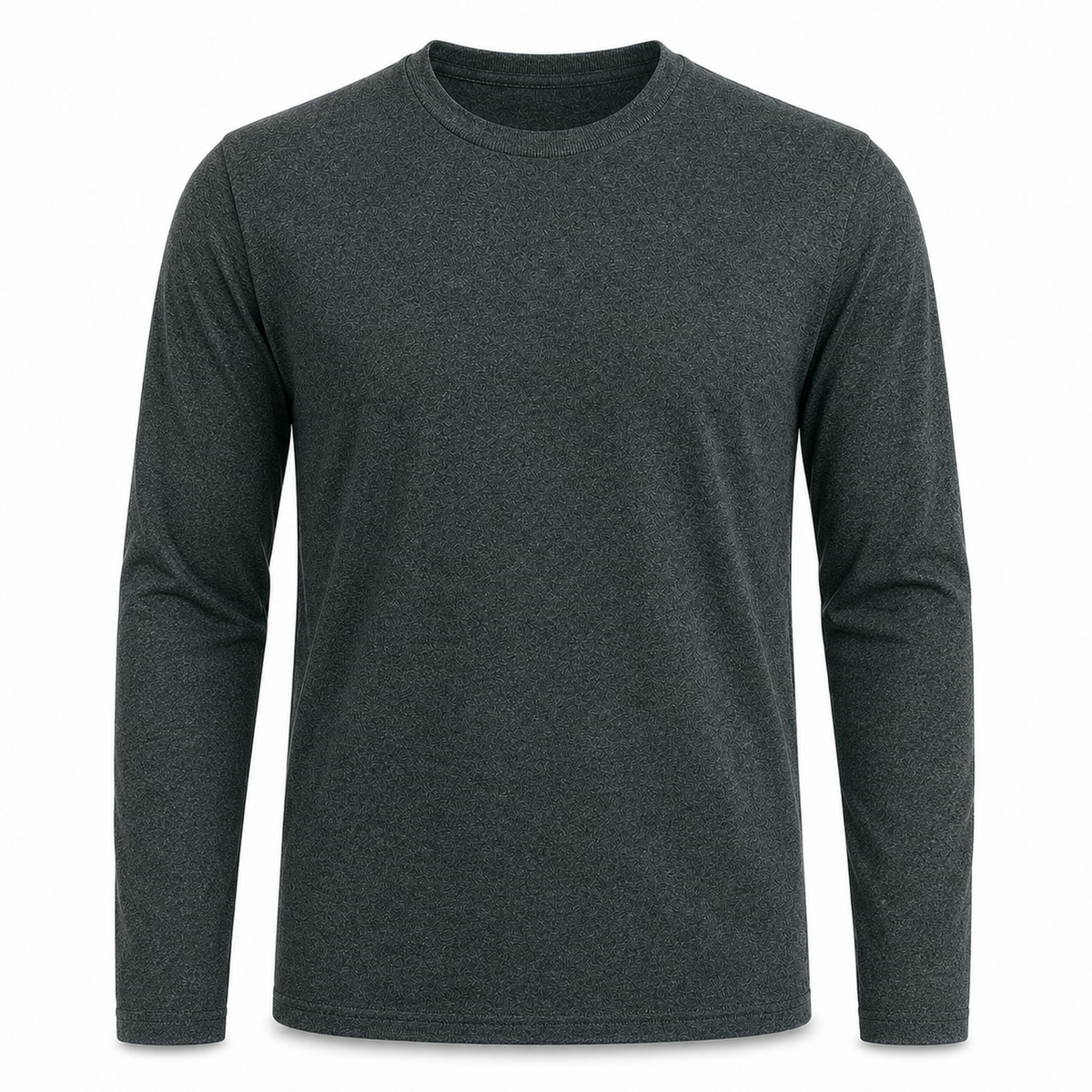 Camiseta Manga Larga de Algodón Hombre - Grafito Jaspe - L/XL | Pascalle