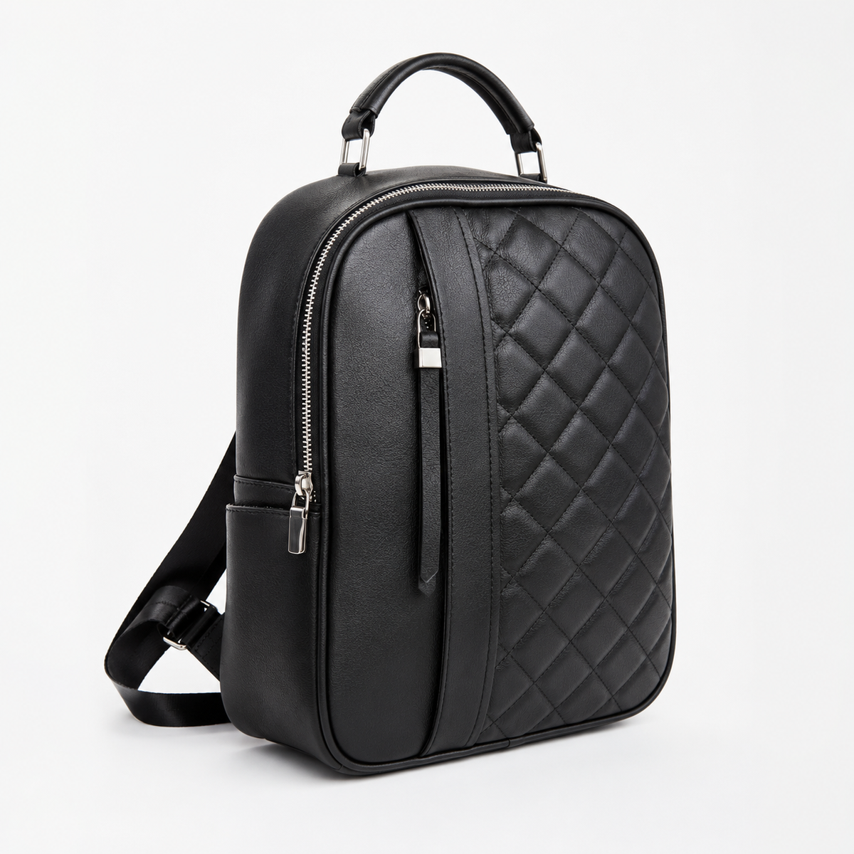 Mochila Negra Matelassé Mujer