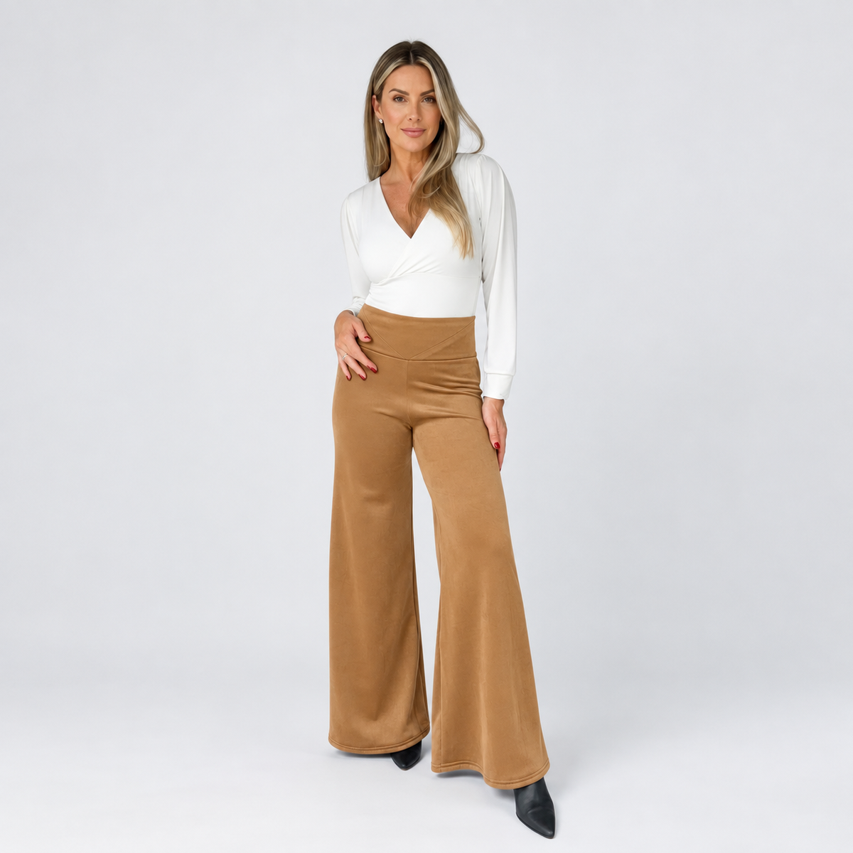 Pantalón Palazzo estilo vintage cotele