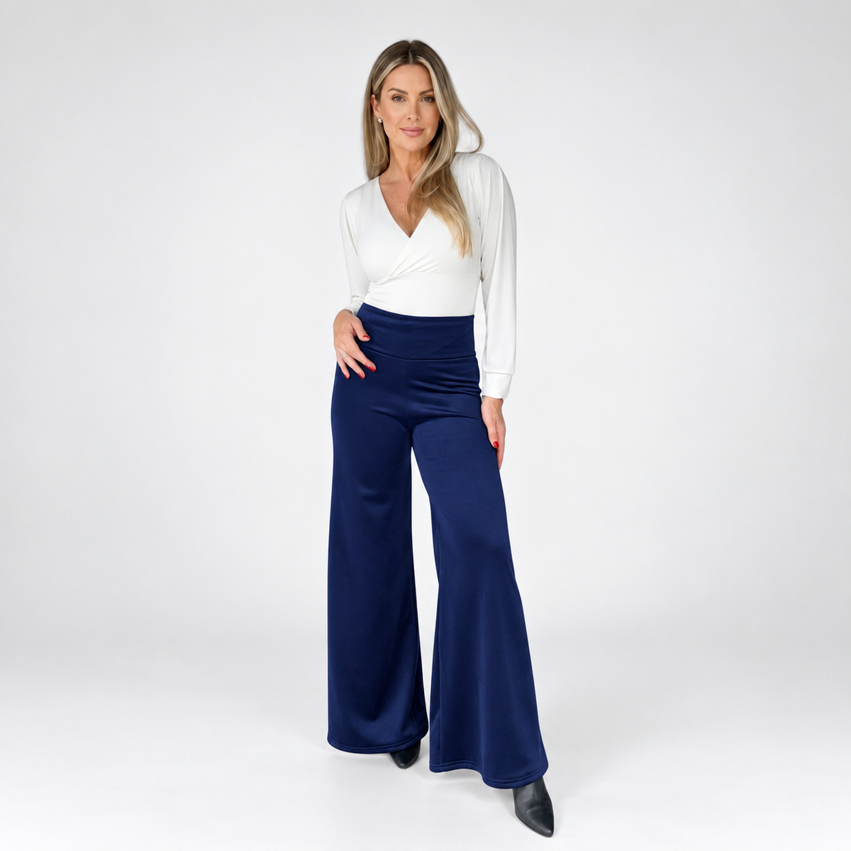 Pantalón Palazzo estilo vintage cotele