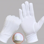 Guantes Blancos Talla Grande con Botón