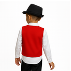 Bolero Rojo para Traje Típico de Niño | Gilet Escolar Fiestas Patrias