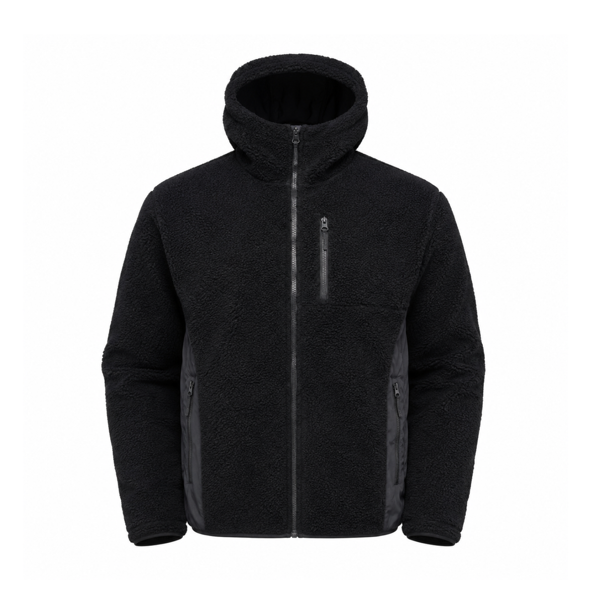 Chaqueta Polar Sherpa Hombre con Capucha - Negro - XL | Pascalle