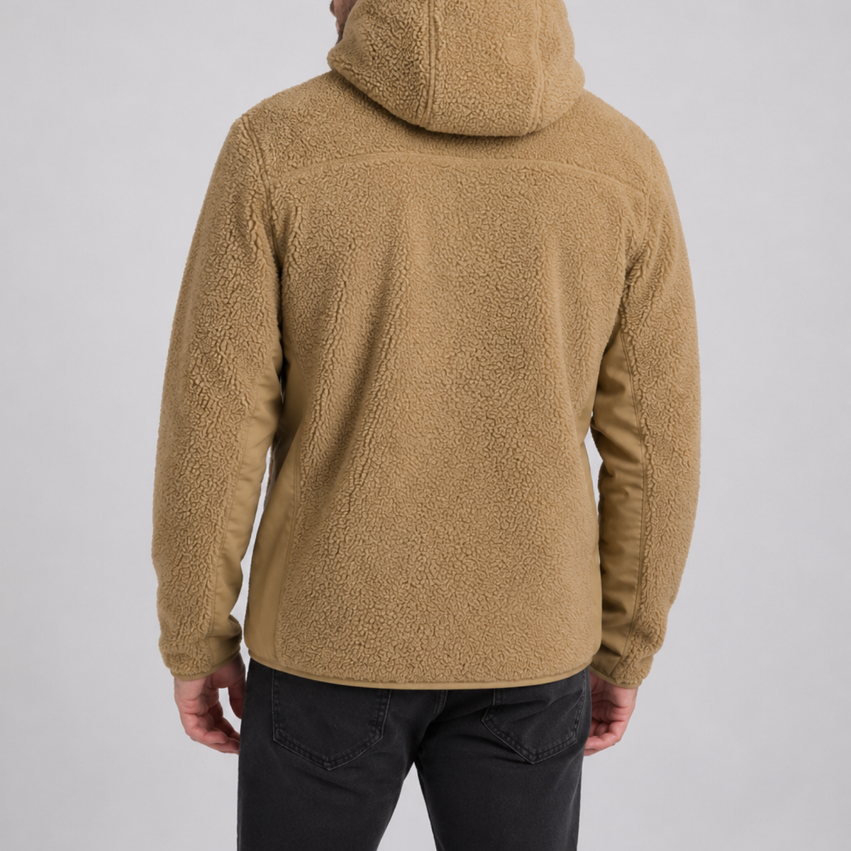 Chaqueta Polar Sherpa Hombre con Capucha - Negro - M | Pascalle