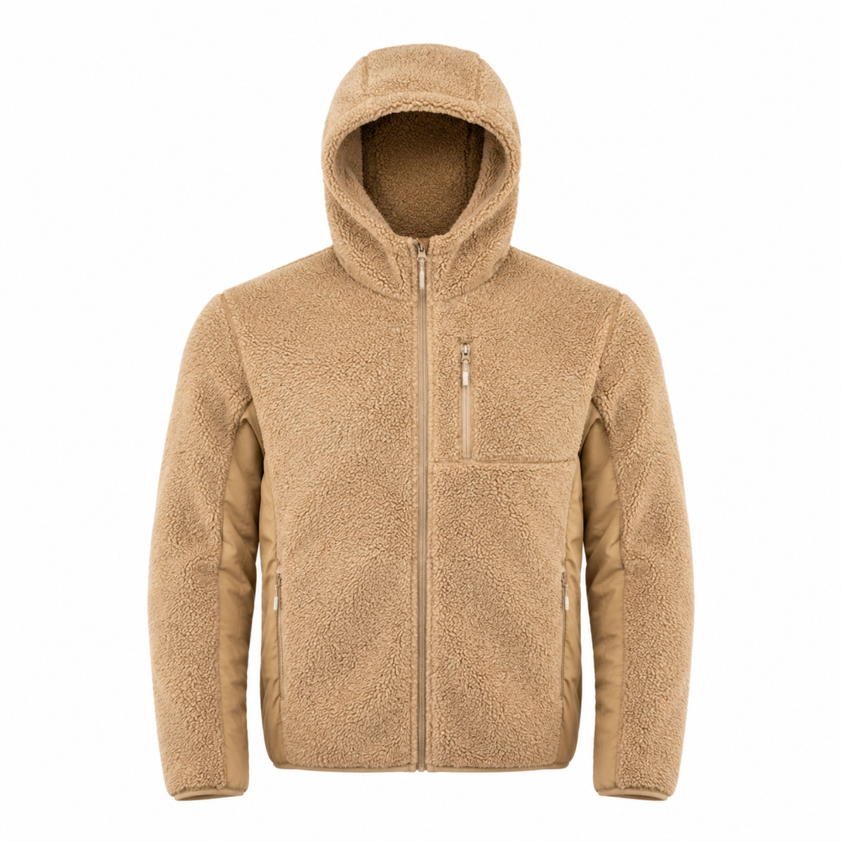 Chaqueta Polar Sherpa Hombre con Capucha - Beige - XL | Pascalle