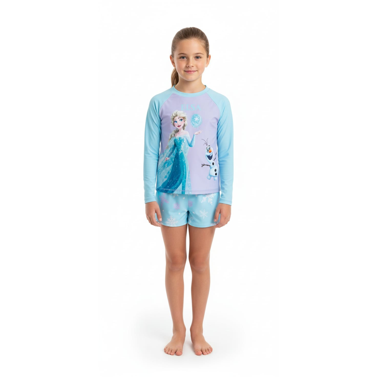 Traje de Baño Niña Frozen 2 Piezas Manga Larga – Protección UV