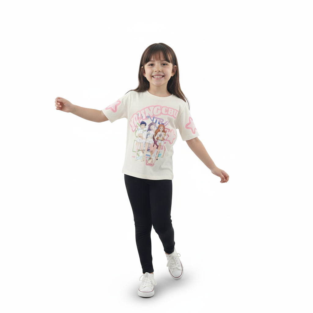 Polera Larga Huntrix K-Pop “Guerreras Blanco” para Niña 8 Rosado La Pascalle