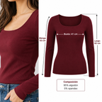 Polera Amelia Manga Larga Escote Cuadrado
