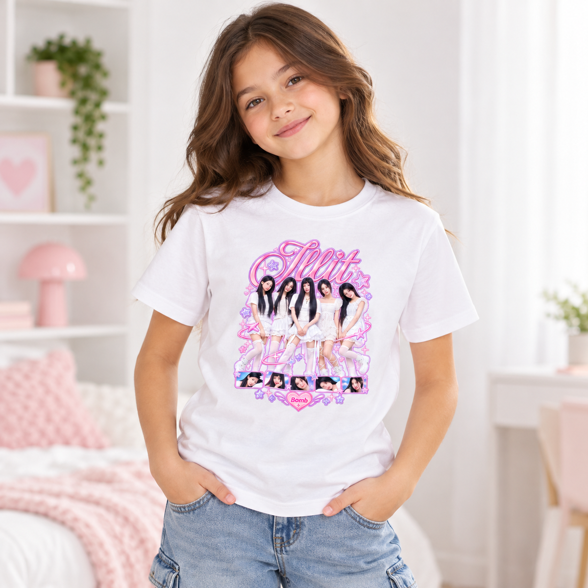 Polera Infantil Niña ILLIT Bomb K-Pop Algodón