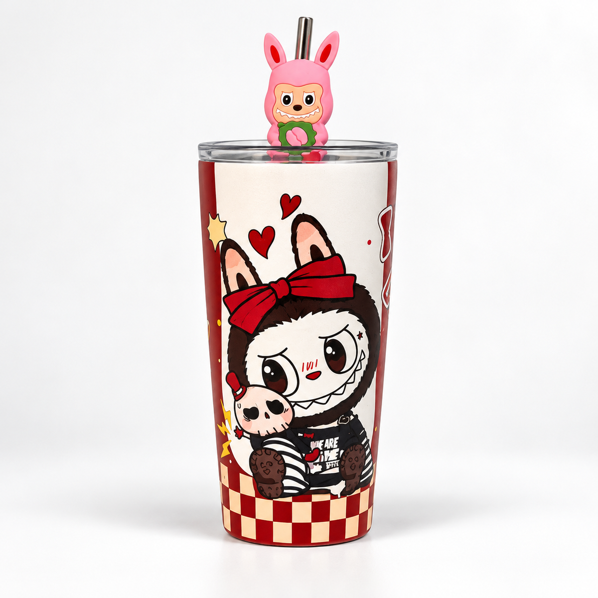 Vaso Térmico Metálico Labubu con Bombilla + Toalla de Playa de Regalo