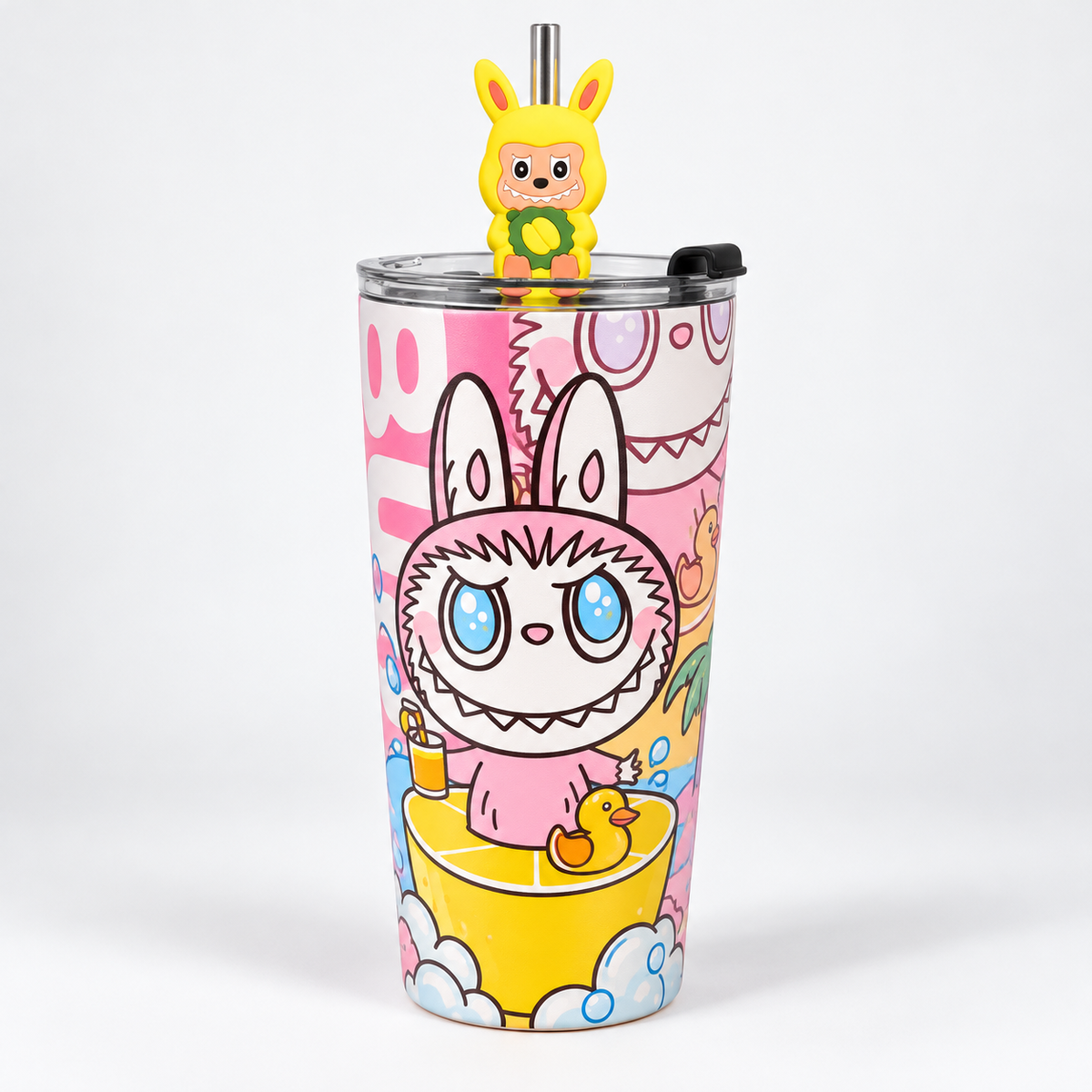 Vaso Térmico Metálico Labubu con Bombilla + Toalla de Playa de Regalo