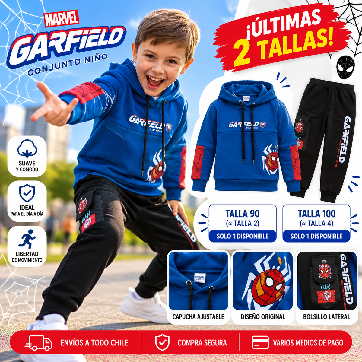 Conjunto infantil de 2 piezas Spiderman