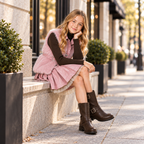 Conjunto Infantil Elegance  3 Piezas con Abrigo Faux Fur