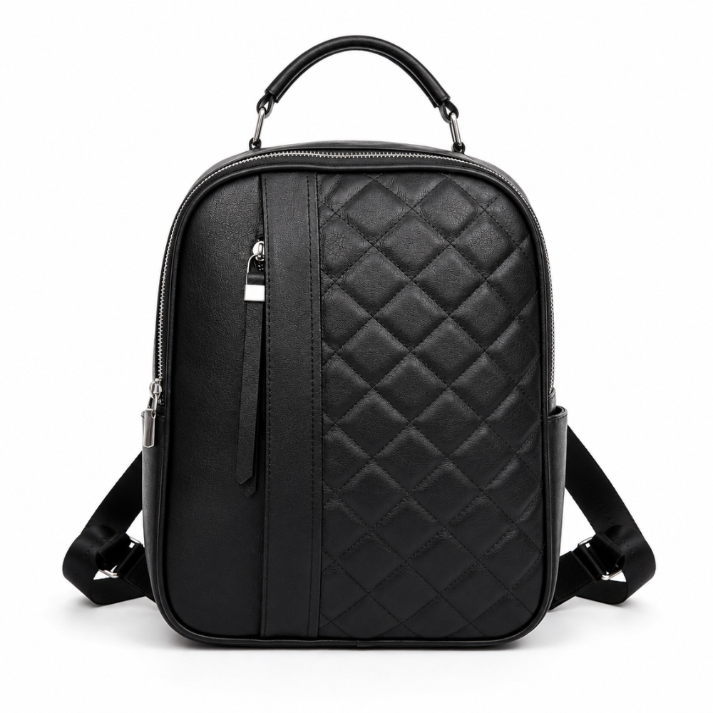Mochila Negra Matelassé Mujer