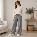 Pantalón Palazzo Lanilla Soft Mujer - burdeo - Pascalle