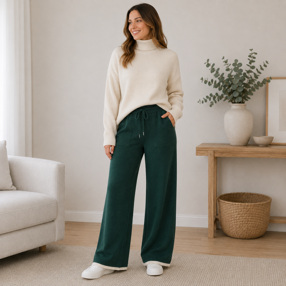 Pantalón Palazzo Lanilla Soft Mujer - black - Pascalle