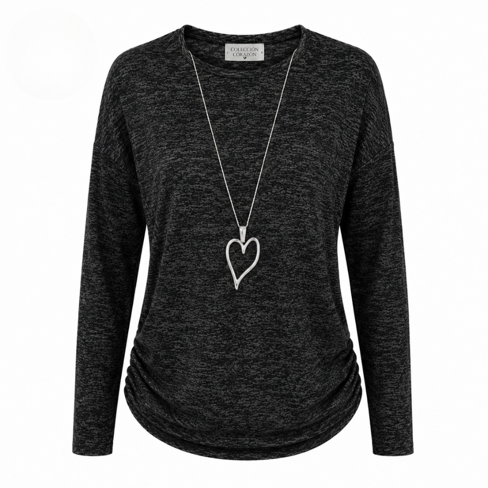Polera Antonia con Colgante Corazón - l - Pascalle