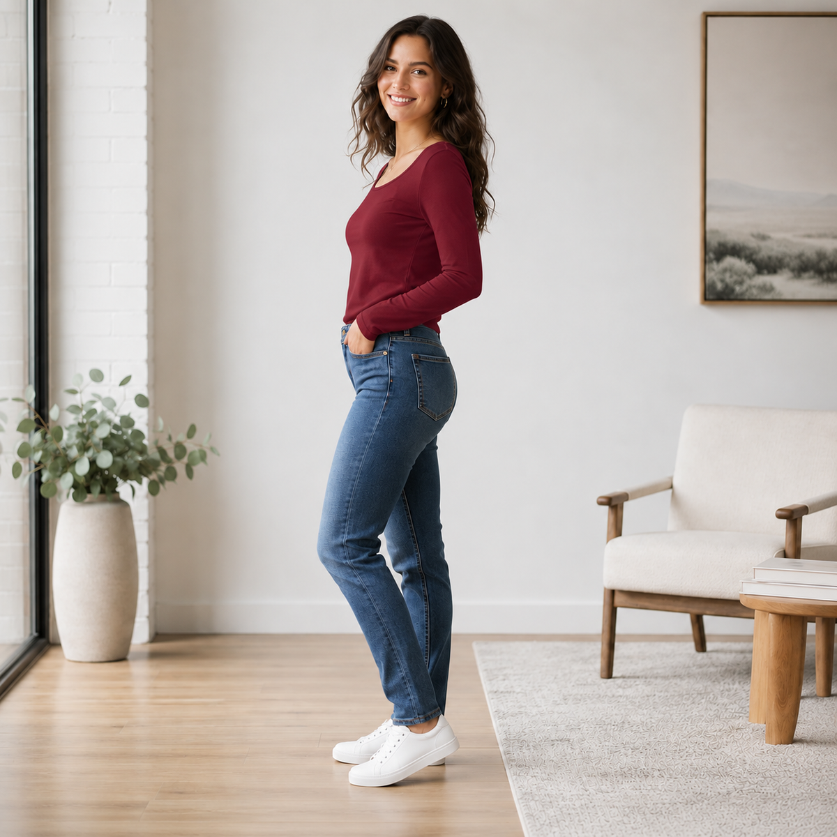 Polera Amelia Manga Larga Escote Cuadrado