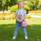 Polera Infantil Huntrix Star Manga Volante 6 Beigue La Pascalle