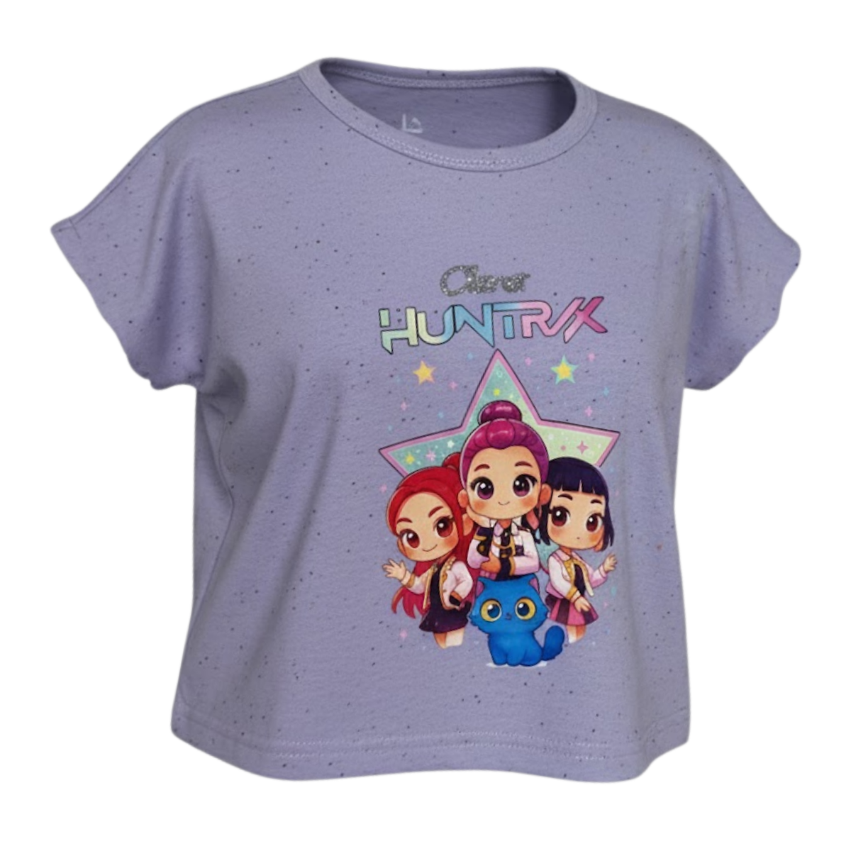 Polera Infantil Huntrix Star Manga Volante 6 Blanco La Pascalle