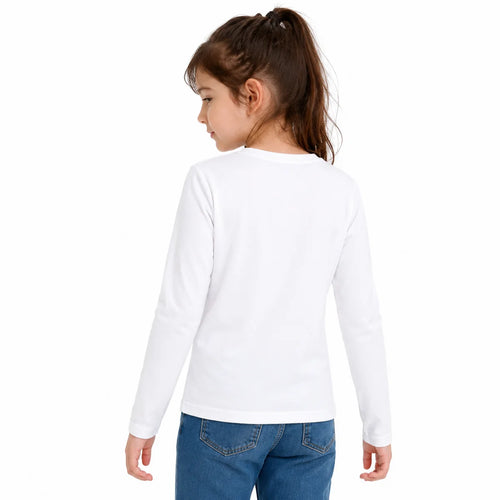 Camiseta manga larga infantil Pascalle blanca vista posterior