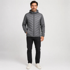 Chaqueta Híbrida Outdoor Hombre con Capucha - Gris - M | Pascalle