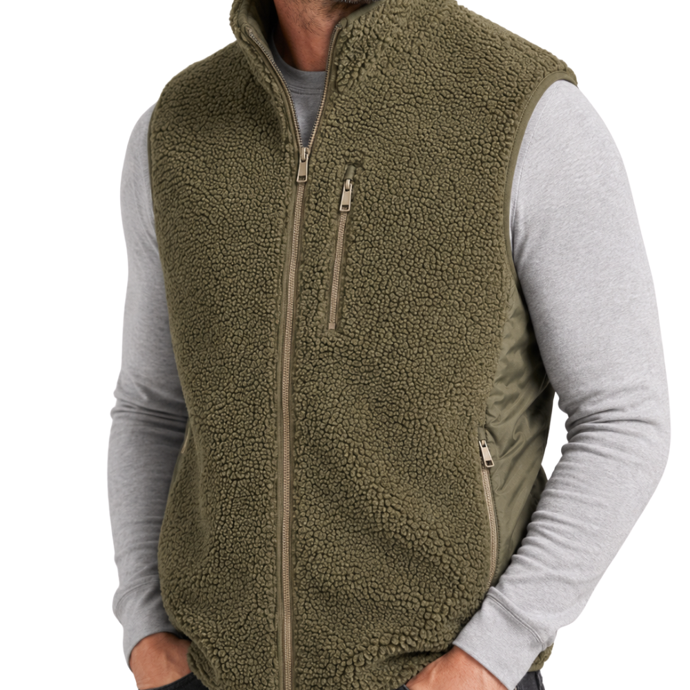 Chaleco Sherpa Hombre Forrado - Verde Oliva - XXL | Pascalle