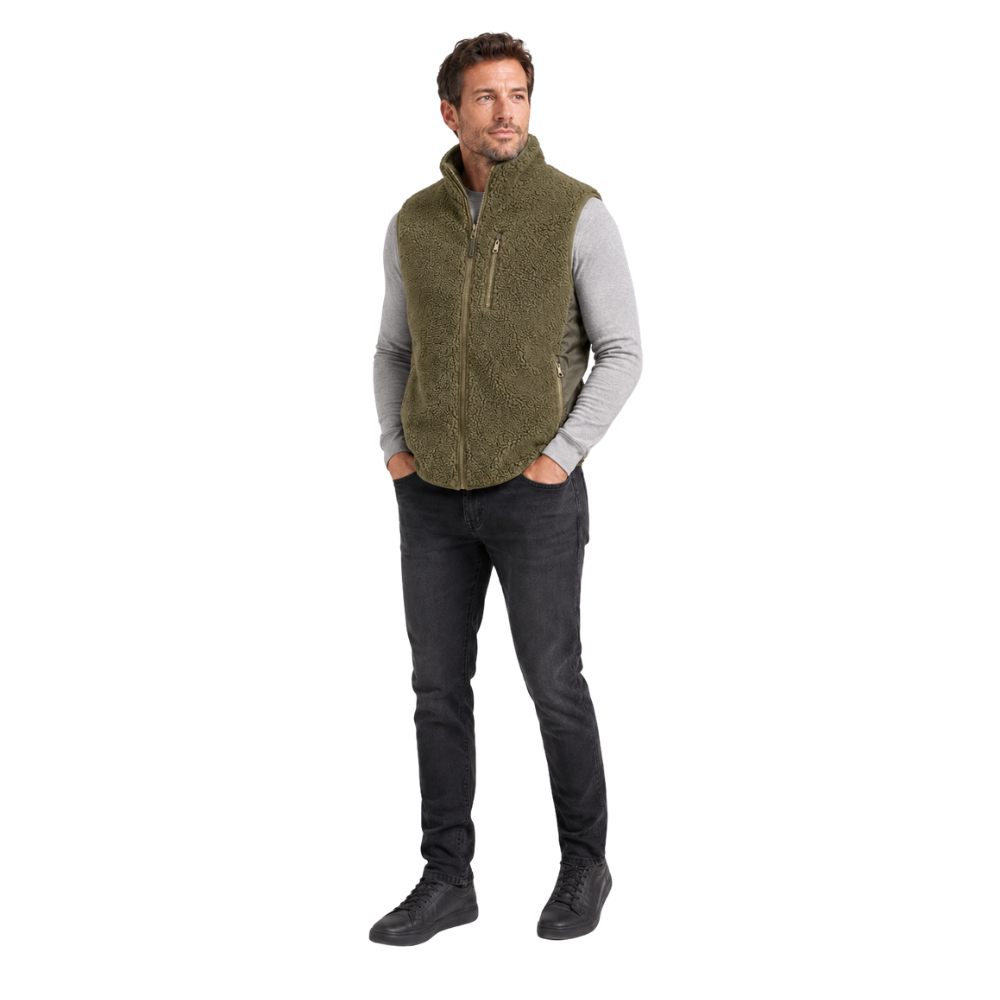 Chaleco Sherpa Hombre Forrado - Verde Oliva - L | Pascalle
