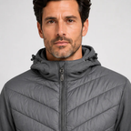 Chaqueta Híbrida Outdoor Hombre con Capucha - Gris - L | Pascalle