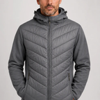 Chaqueta Híbrida Outdoor Hombre con Capucha - Gris - XXL | Pascalle