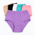 Pack 6 calzones de algodón para mujer tiro alto en colores surtidos La Pascalle