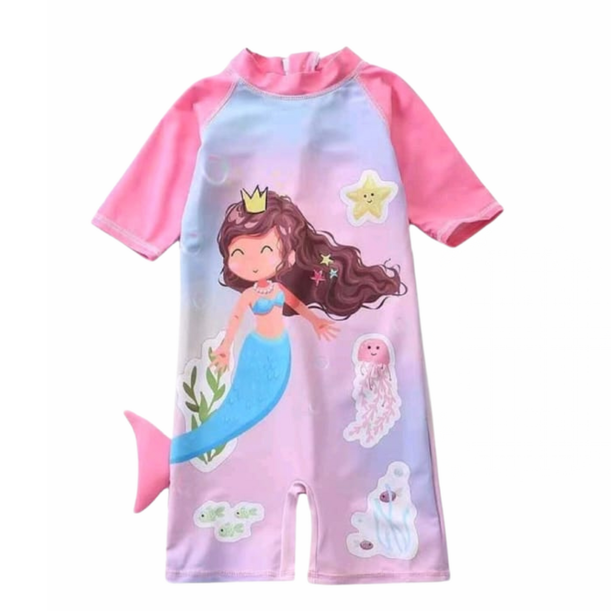 Traje de Baño Enterito Niña Sirenita Corona