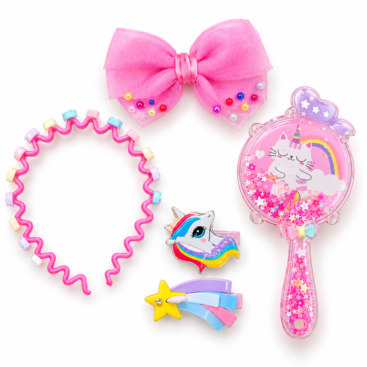 Set de accesorios para cabello de niña, 5 piezas