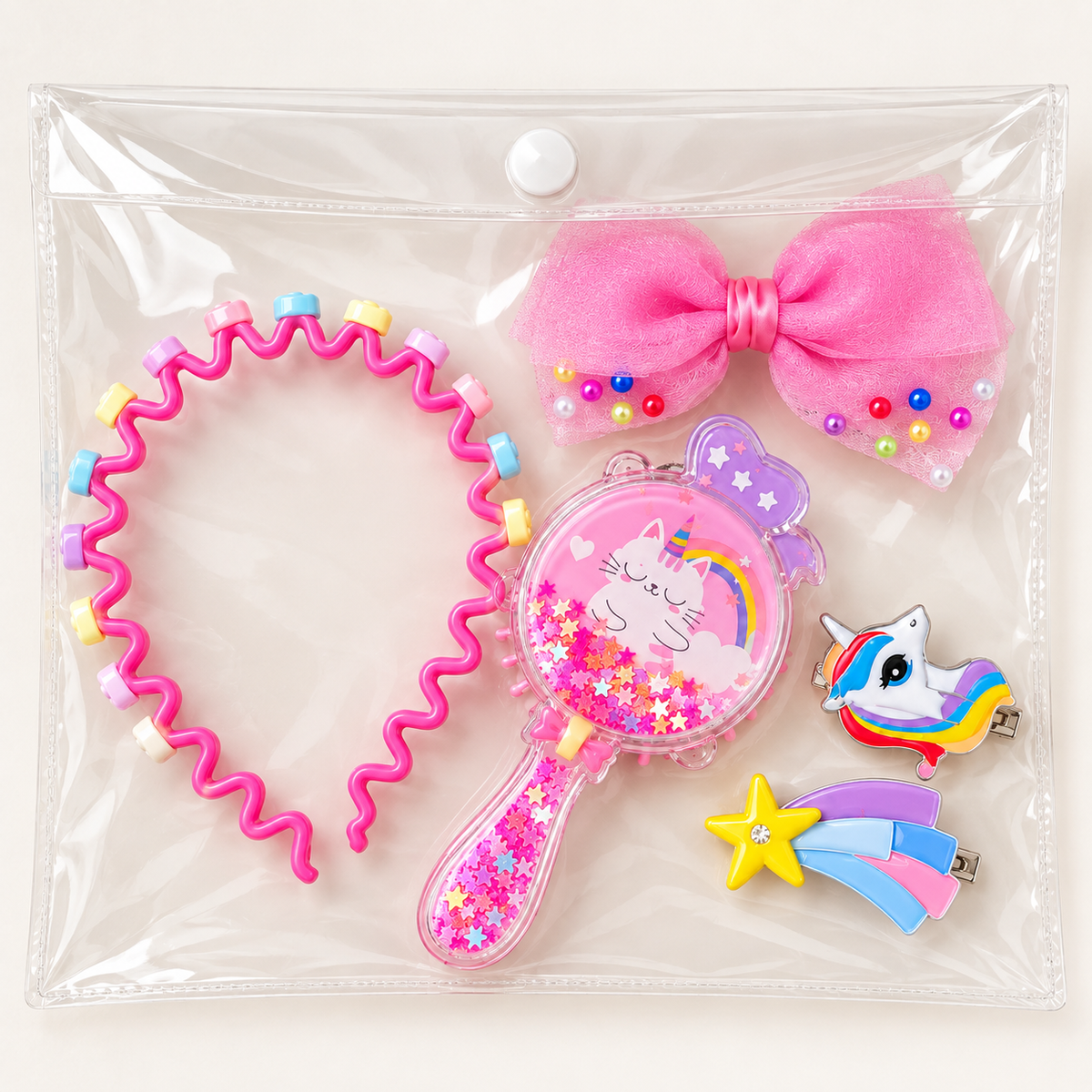 Set en bolsita transparente