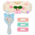Set cepillo y cintillo cerezas color crema