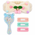 Set cepillo y cintillo cerezas color crema