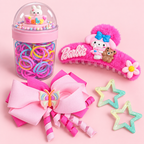Set completo en fondo rosado